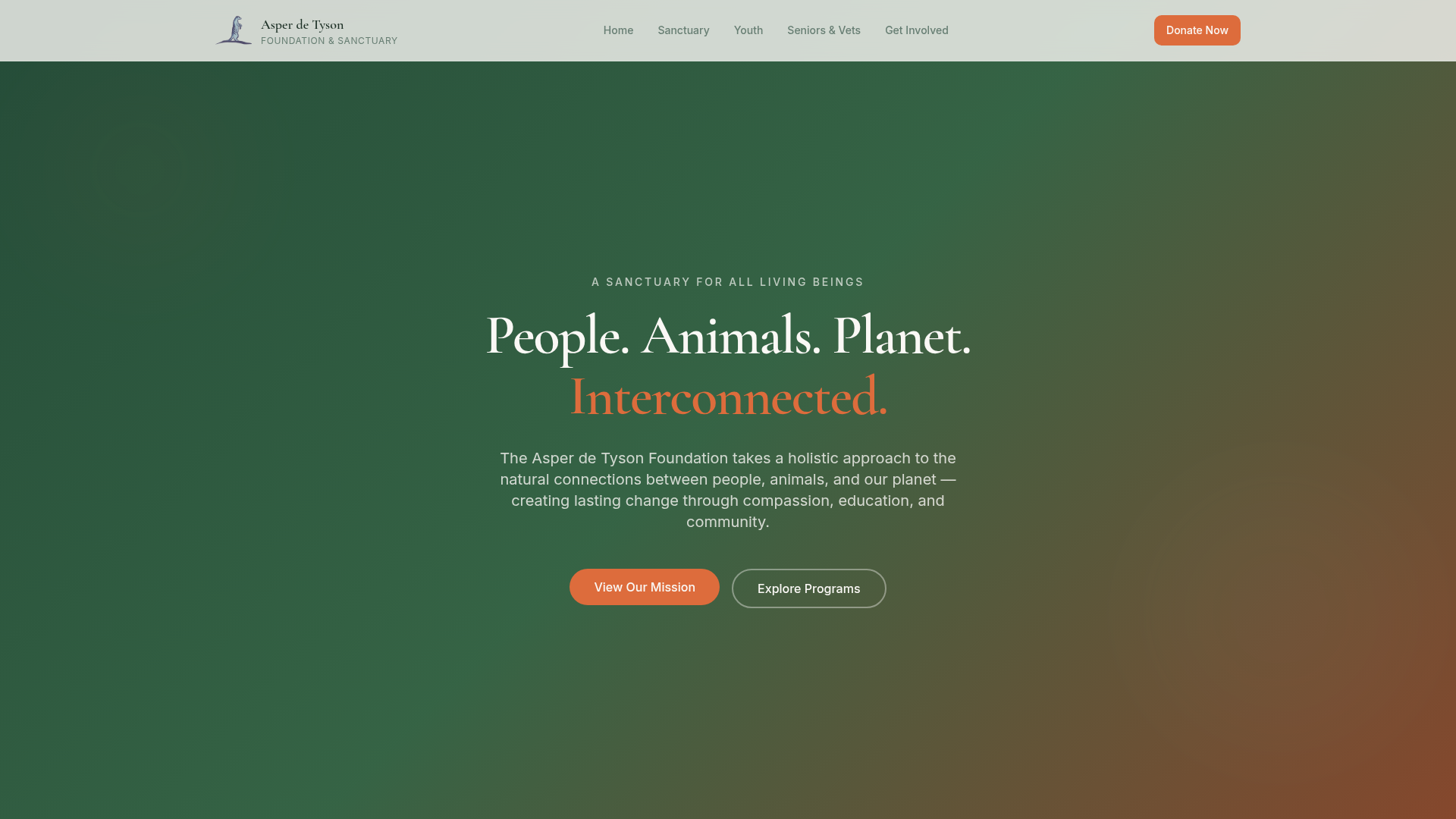 Asper de Tyson Foundation website homepage